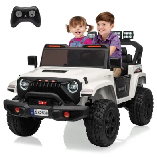 24V Kids Ride On Car, 4WD Electric Vehicle Truck with Remote Control, Ride On Truck with 3 Speeds, Led Lights, Bluetooth, for Boys Girls 3-10 image {10}