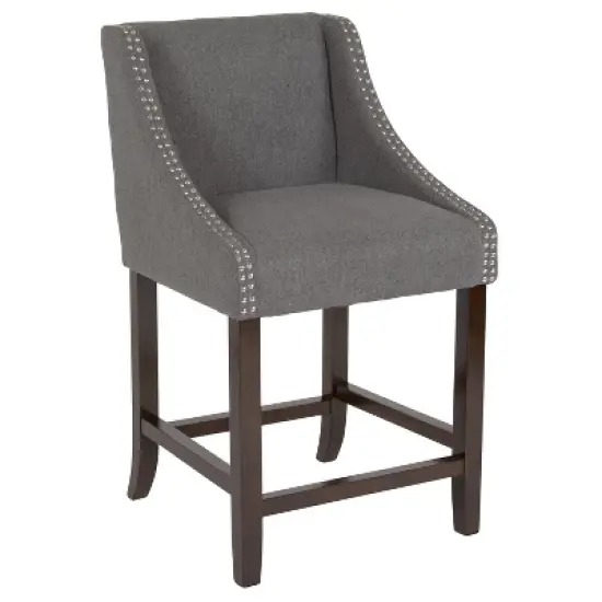 Merrick Lane Taylorsville 24 Inch Counter Height Stool with Nailhead Trim image {11}