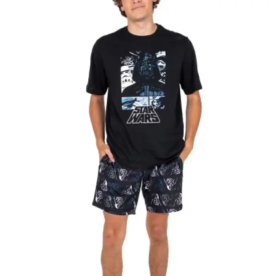 Star Wars Darth Vader Men's Crew Neck Short Sleeve Tee & Lounge Shorts Combo Set image {3}