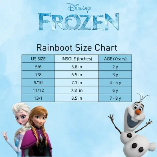 Frozen Elsa Anna Princess Rubber Rainboots - Waterproof Lightweight Easy On with Easy Pull Handles - Pink / Blue (7-1 Toddler / Little Kid / Big Kid) image {6}