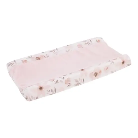 NoJo Countryside Floral - Pink, Grey and White Super Soft Changing Pad Cover image {3}
