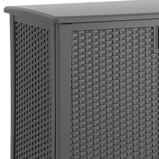 Suncast Lockable Outdoor 2-Door Cabinet Deck Box with Adjustable Shelf for Lawn, Garden, Patio, & Pool Accessory Storage, Cool Gray (2 Pack) image {3}