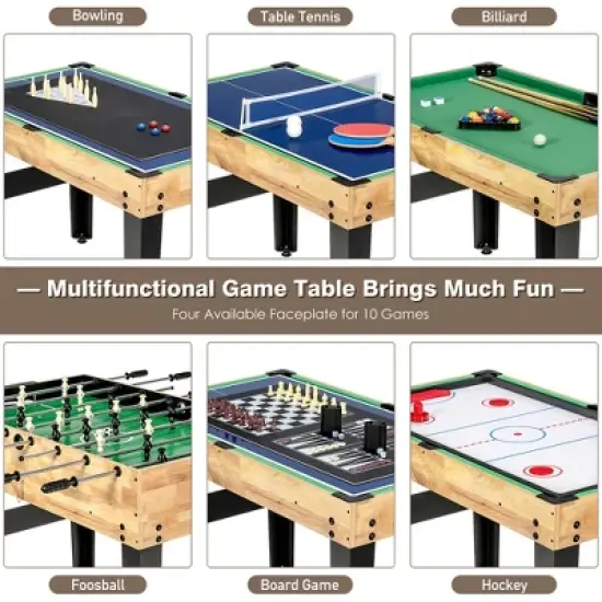 Costway 10-in-1 Combo Game Table Set, Multi Game Table for Home, Game Room image {2}