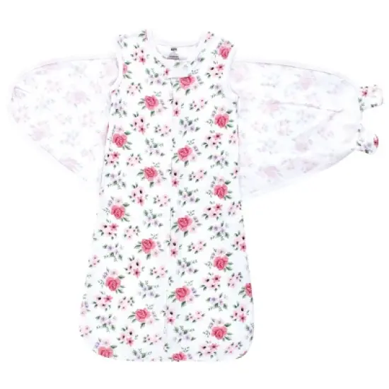 Hudson Baby Infant Girl Convertible Swaddle Sleep Sack, Vintage Floral image {2}