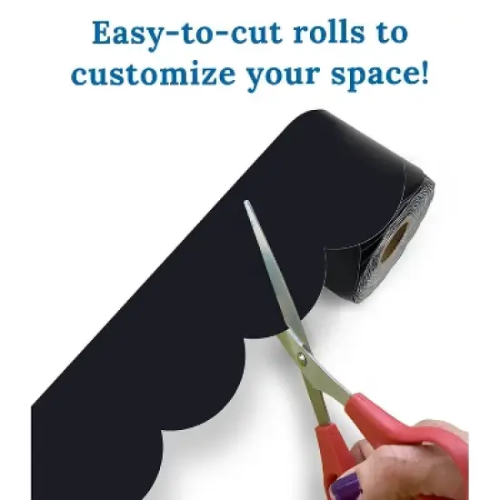 Carson Dellosa Education Black Rolled Scalloped Bulletin Board Borders, 65 Feet Per Roll, Pack of 3 image {4}