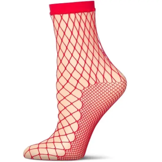 Memoi Women's Nothing But Net Fishnet Anklet Socks image {7}
