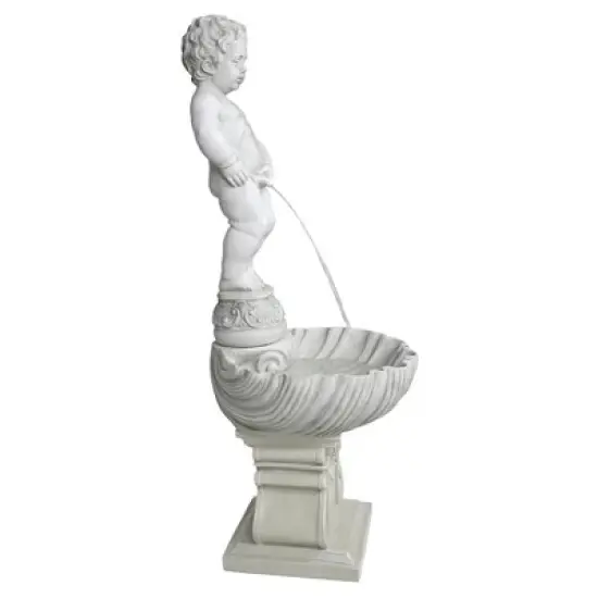 Design Toscano The Peeing Boy of Brussels Sculptural Fountain with Plinth Base image {4}