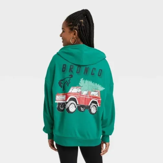 Women's Ford Bronco Zip-Up Graphic Hoodie - Green image {1}
