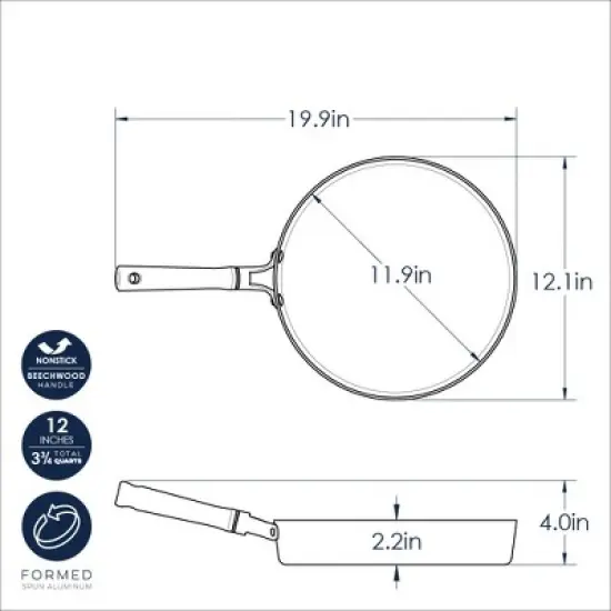 Nordic Ware Cardamom&trade; Ceramic Nonstick 12 Inch Skillet image {7}