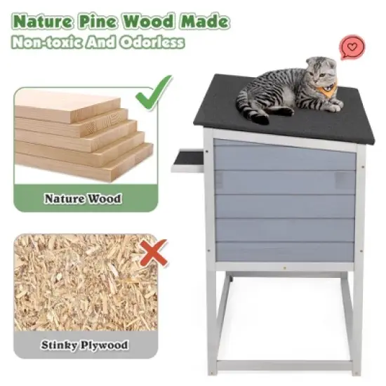 Wood  Outdoor Cat House image {6}