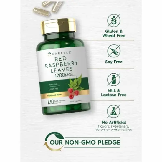 Carlyle Red Raspberry Leaf 1200mg | 120 Capsules image {3}