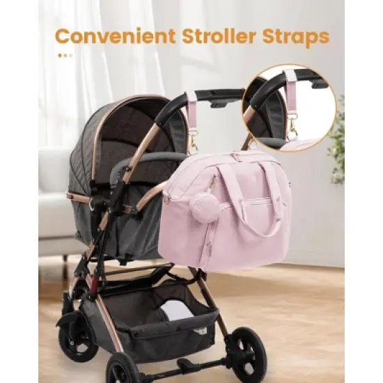 Itopfox Lightweight Puffer Diaper Tote Bag with Changing Pad, Large Capacity Multi-pocket Travel Hospital Gym Bag image {4}