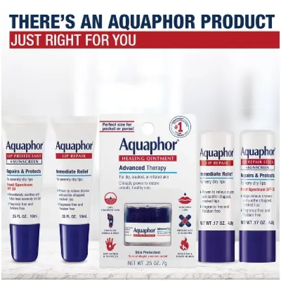 Aquaphor Lip Repair Stick for Dry Chapped Lips - 0.17oz image {9}