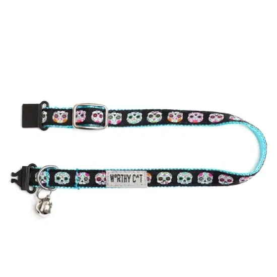 The Worthy Dog Skeletons Breakaway Adjustable Cat Collar image {1}