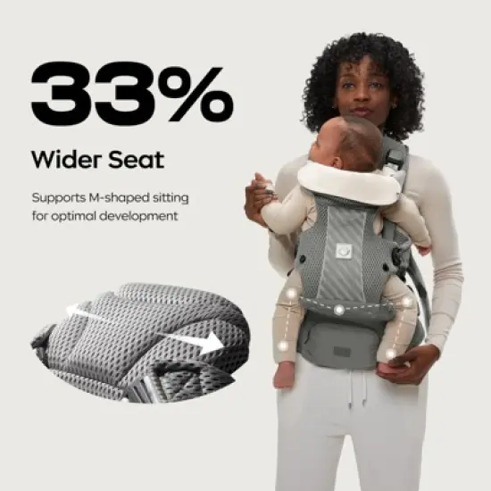 Bc Babycare Ergonomic Baby Carrier with Hip Seat Lumbar Support,Easy Wear,Adjustable for Newborn to Toddler 8-33 lbs image {8}