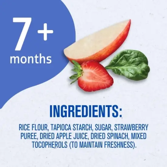 Gerber Baby Food Strawberry Apple Spinach Teething Wafers Baby Snack - 12ct/1.7oz Total image {8}