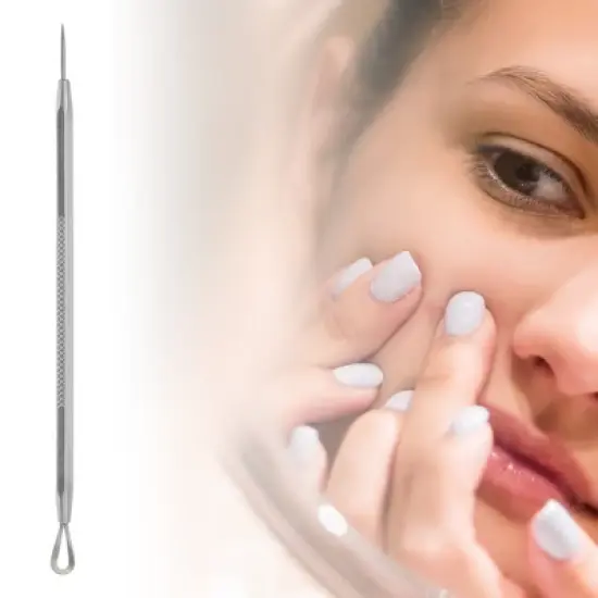 Unique Bargains Durable Acnes Pimple Extractor Silver Tone 1 Pc image {3}