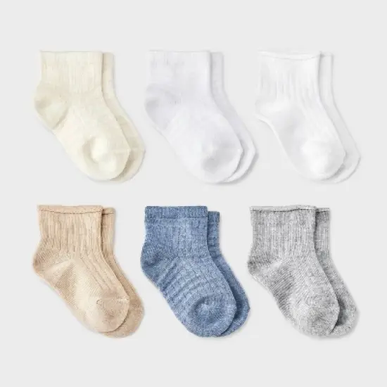 Toddler 6pk Waffle Ribbed Ankle Socks - Cat & Jack&trade; image {3}