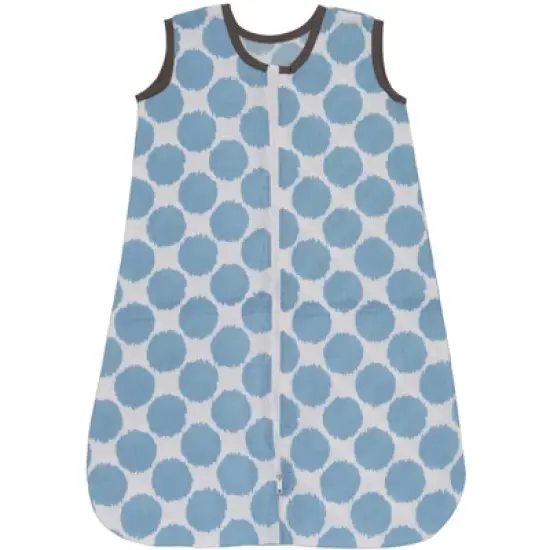 Bacati - Ikat Dots Zebra Blue Grey Boys 4 pc Crib Set with Muslin sleeping sack image {4}