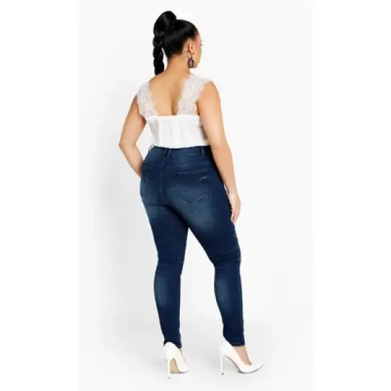 Women's Plus Size Harley Sweetheart Jean - Dark Denim | CITY CHIC image {2}