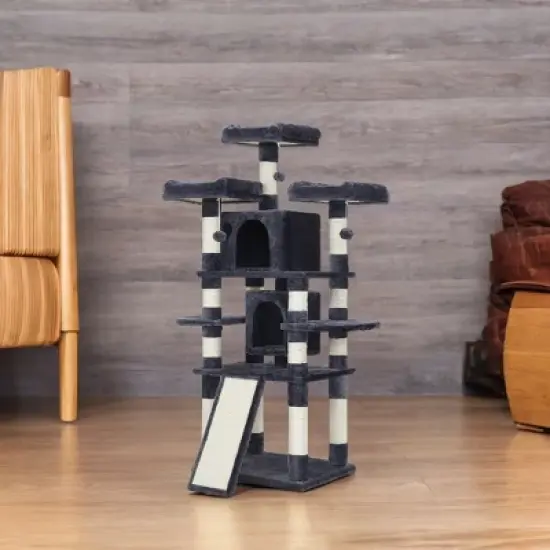 67-Inch Multi-Level Cat Tree for Large Cats, with Scratching Post Cozy Perches, Stable, Cat House Furniture image {5}