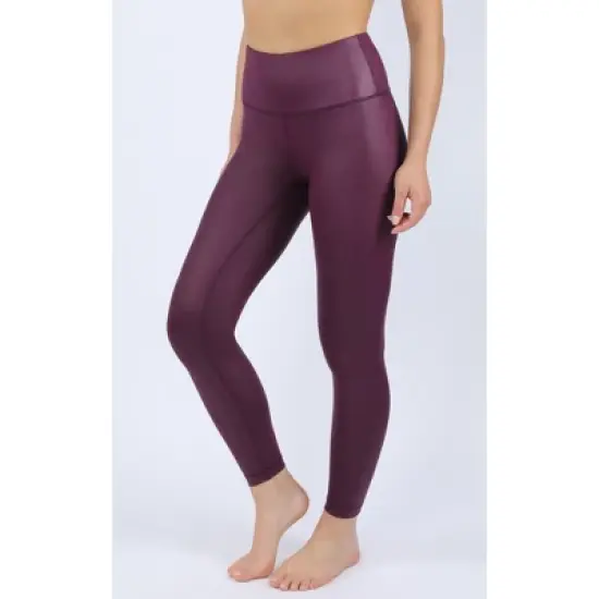 90 Degree By Reflex Interlink Faux Leather High Waist Cire Ankle Legging image {16}