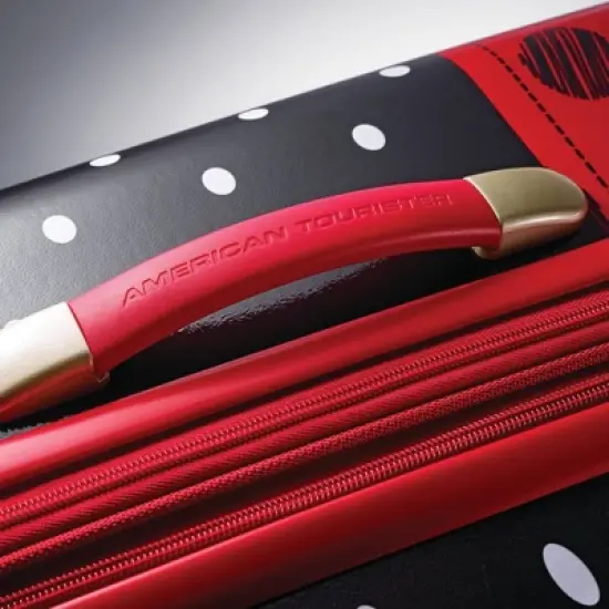 American Tourister Minnie Mouse Bow Hardside Large Checked Spinner Suitcase - Red image {1}