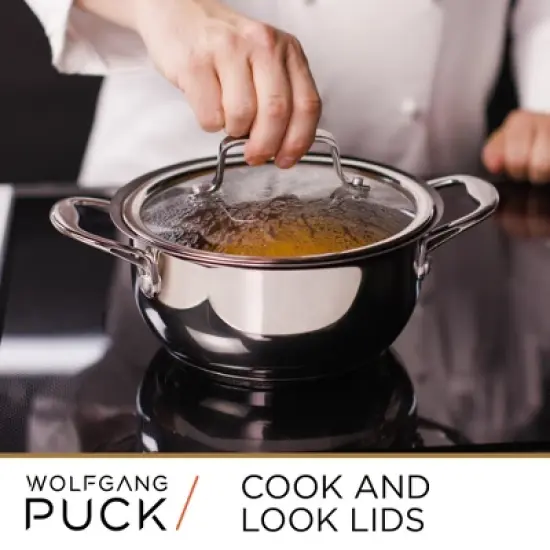 Wolfgang Puck 6-Piece Stainless Steel Pots and Pan Set; Scratch-Resistant Non-Stick Cookware image {2}