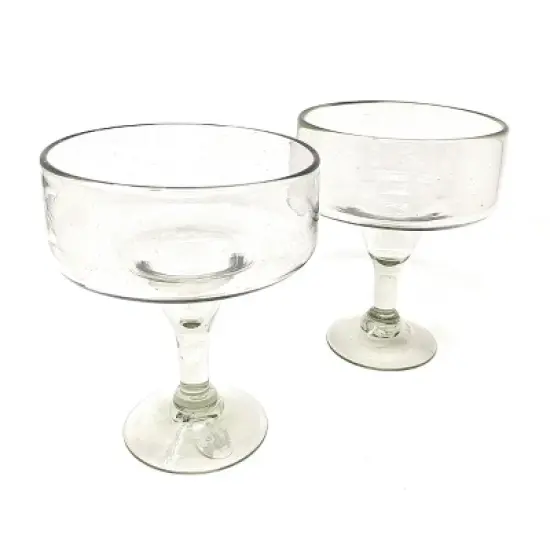 Dos Sue&ntilde;os Mexican Hand Blown Margarita Glasses - Natural - 16oz - Set of 2 image {5}
