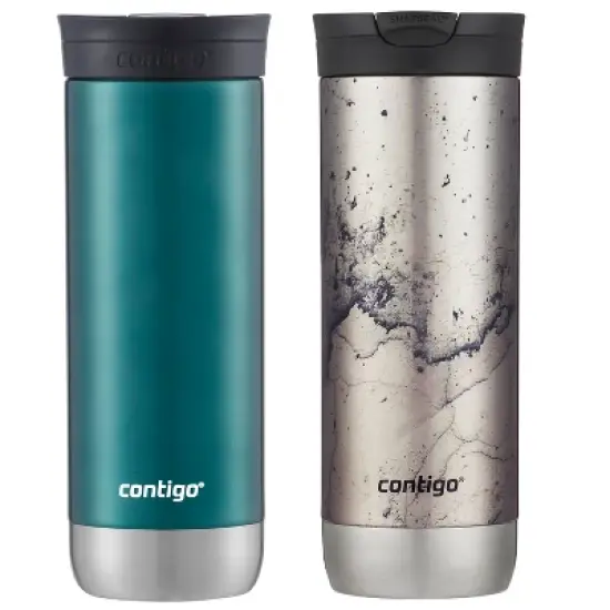 Contigo Huron 2.0 20oz Stainless Steel Travel Mug with SNAPSEAL Lid 2-Pack image {2}