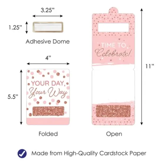 Big Dot of Happiness Pink Rose Gold Birthday - DIY Assorted Happy Birthday Cash Holder Gift - Funny Money Cards - Set of 6 image {3}