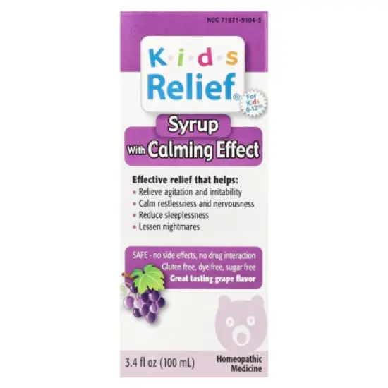 Homeolab USA Kids Relief&reg;, Syrup with Calming Effect, 0-12 Years, Grape, 3.4 fl oz (100 ml) image {5}