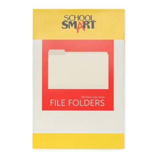 School Smart Manila File Folders, Legal Size, 1/5 Cut Tabs, Pack of 100 image {6}