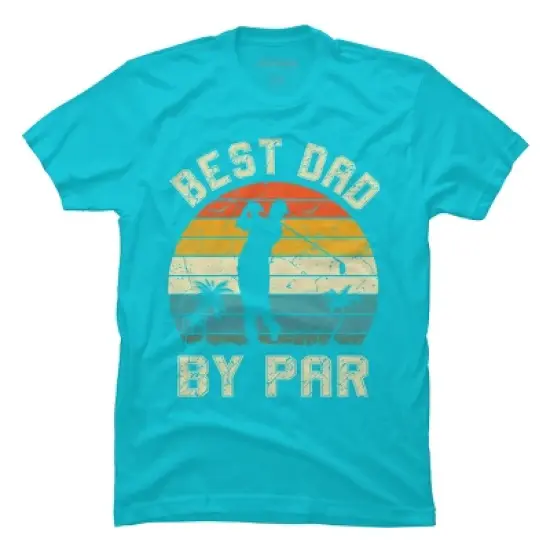Men's Design By Humans Best Dad By Par Tropical Golf By T-Shirt image {6}