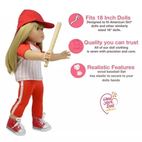 The New York Doll Collection 18 Inch Doll Baseball Set image {1}
