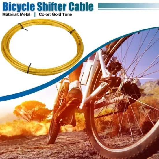 Unique Bargains Bicycle Brake Shifter Cable Brake Line Tube Cycling Accessories Gold Tone image {2}