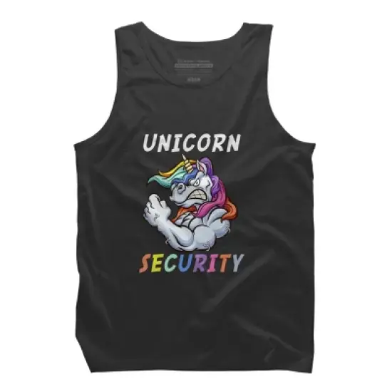 Men's Design By Humans Halloween Dad Mom Daughter Adult Costume - Unicorn Security By MINHMINH Tank Top image {7}