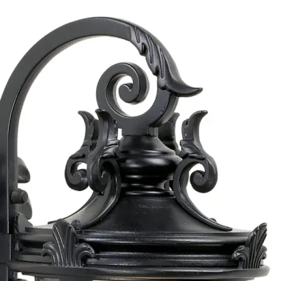 John Timberland Casa Marseille Vintage Rustic Outdoor Wall Light Fixture Black Scroll Arm 21 1/2" Clear Hammered Glass for Post Exterior Barn Deck image {2}