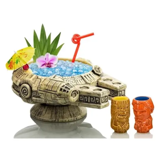 Beeline Creative Geeki Tikis Star Wars Millennium Falcon Punch Bowl Set With Mini Muglets image {8}