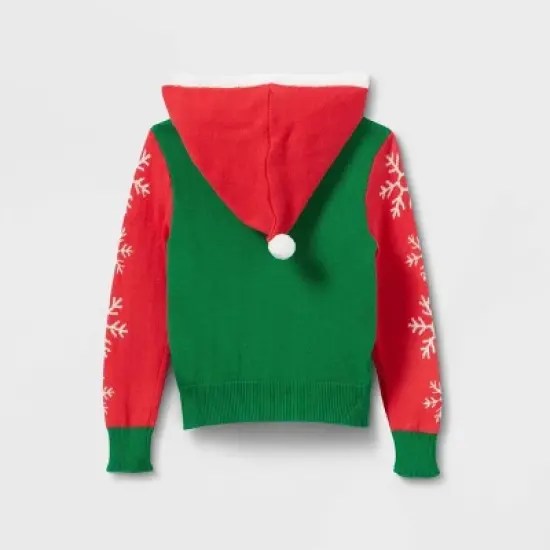 Toddler Girls' The Grinch Hooded Heart Pullover Sweater - Green image {1}