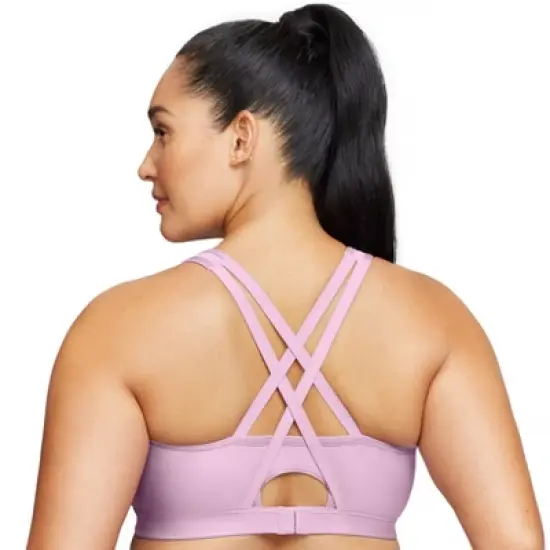 Glamorise Womens Zip Up Front-Closure Sports Wirefree Bra 9266 Lavender image {1}