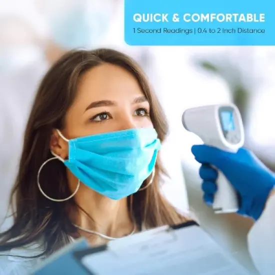 SereneLife Infrared Digital Thermometer - Touchless, LCD Display, Fever Alarm, Memory Recall (SLTM20) image {3}