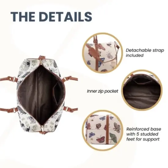 Signare USA Butterfly Beige Big Holdall/Duffel Bag image {2}