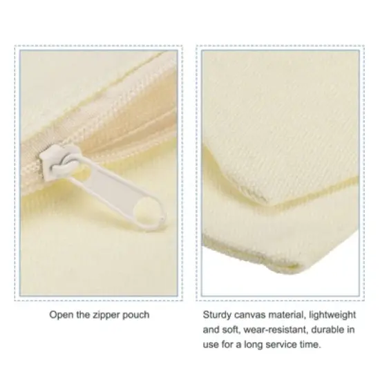 Unique Bargains Canvas Blank Zip DIY Home Travel Storage File Bag 4 Pcs image {2}