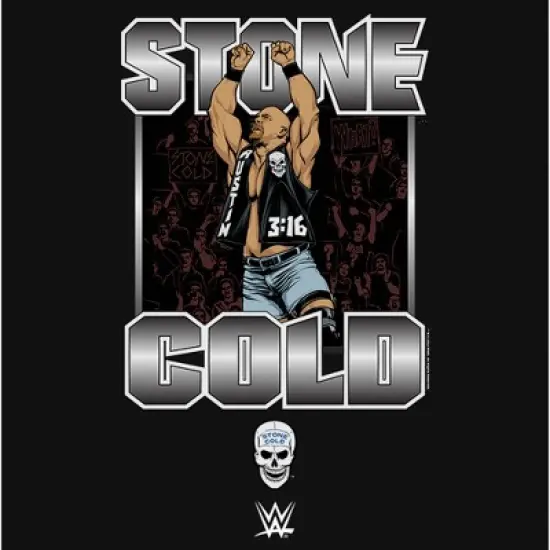 Girl's WWE Stone Cold Steve Austin Silver Logo T-Shirt image {1}