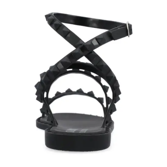 Journee Collection Womens Saphira Multi Strap Studded Jelly Sandal image {2}