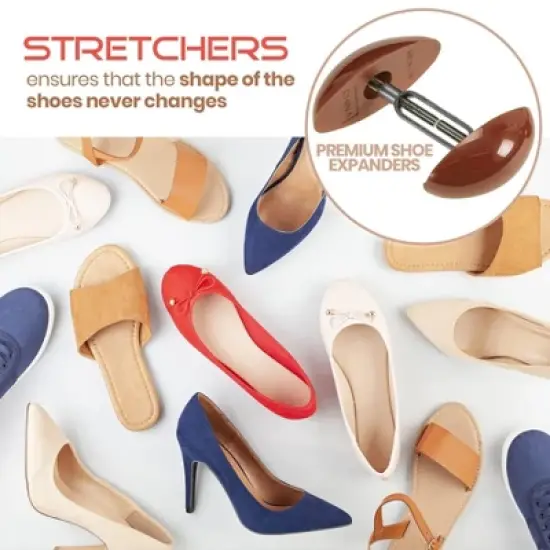 MEDca Shoe Stretcher &ndash; 2 Pairs (4 Stretchers) Brown Shape & Width Extenders for Men&rsquo;s & Women&rsquo;s Shoes or Boots image {7}