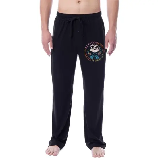 Disney Mens' Coco Movie Remember Me Sleep Pajama Pants Loungewear Black image {3}