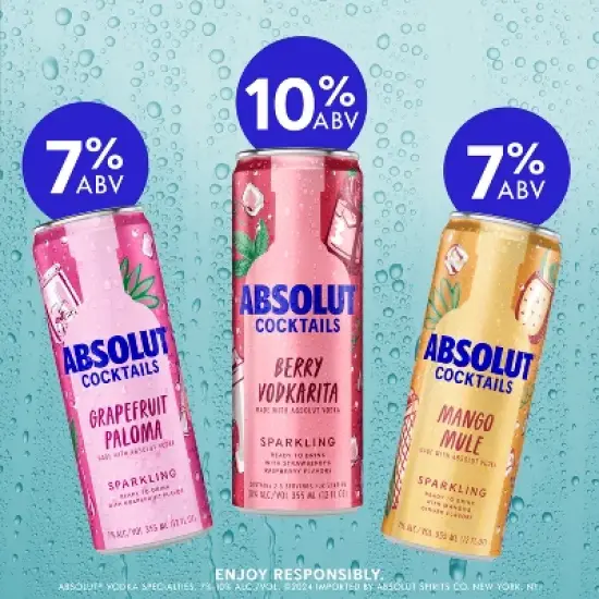 Absolut Grapefruit Paloma Sparkling Vodka Cocktail - 4pk/355ml Cans image {3}
