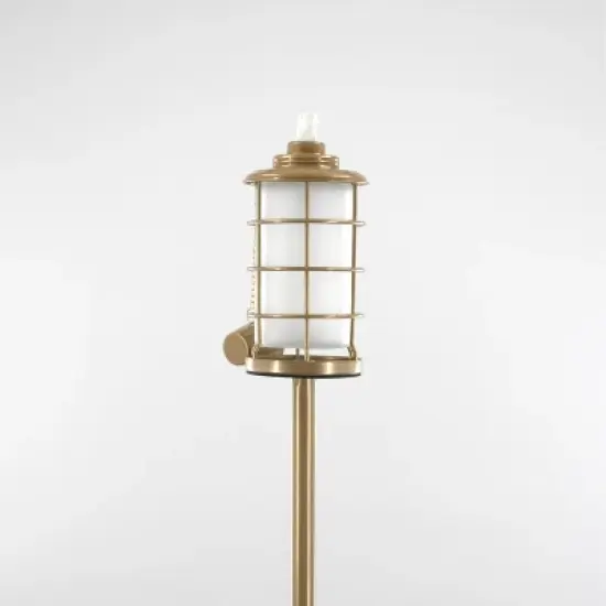 Patio Essentials 15.75" Lighthouse Metal Outdoor Torch Gold image {2}